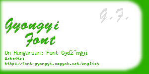 gyongyi font business card